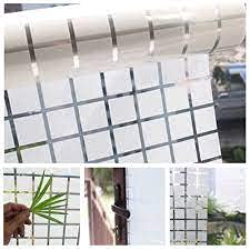 Image of WISDOM Privacy Window Film Frosted Glass Film Glass Film No Glue Anti-UV Window Sticker Non Adhesive for Privacy Office Meeting Room Bathroom Living Room (Square Frosted, 24 x 118 inch)