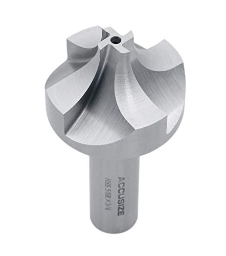 Image of Accusize Industrial Tools 5 /8'', H.S.S. Corner Rounding End Mills, 3 /4'' Shank Dia, 1-15 /16'' Cutter Dia, 4'' Overall Length, 1011-5834 | H.S.S. Corner Rounding End Mills, 3 /4 inch Shank, 1-15 /16 inch Cutter Dia, 4 inch Overall Length