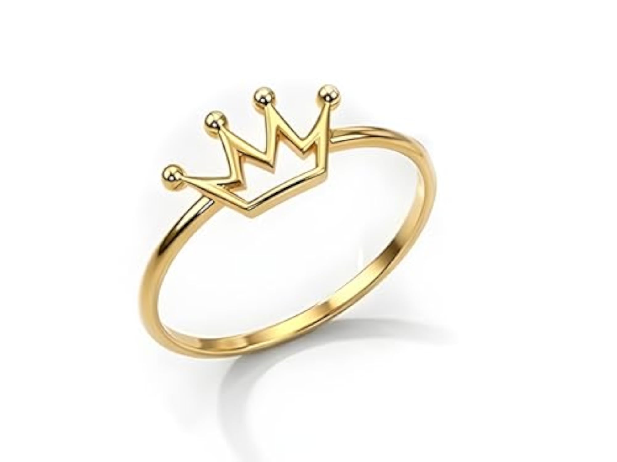Women's 925 Sterling Silver Gold Plated Crown Leaf Floral Ring