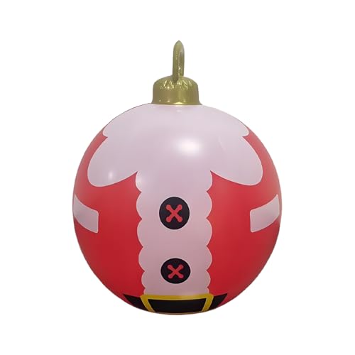 Decoraciones inflables de bola de Navidad | Bola de Navidad - 24 pulgadas, bolas inflables de PVC para exteriores | Adorno colgante de decoración navideña | Para aleros, ramas, césped, suelo, sala de