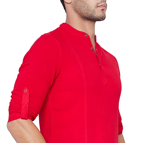 Image of Identiti Long Sleeves Solid Slim Fit 100% Viscose Casual Shirt /Kurta for Men