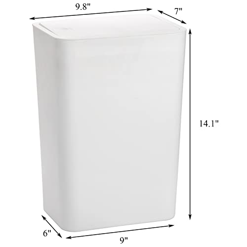 Caneca de basura rectangular 15L pack 2 plástico blanco y azul miniatura 2