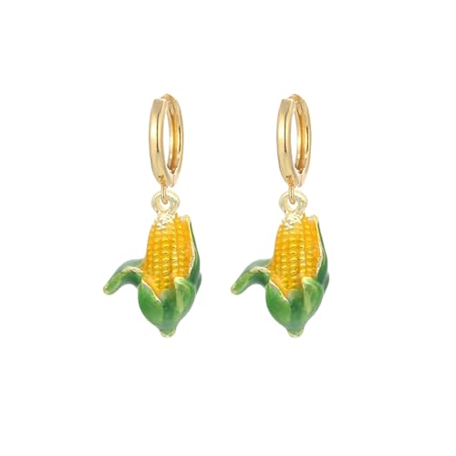 coadipress Corn Earrings for Women Charm Handmade Corn on the Cob Hoop Earrings Lifelike Statement Earrings Thanksgiving Fall Plants Foodie Autumn Holiday Jewelry
