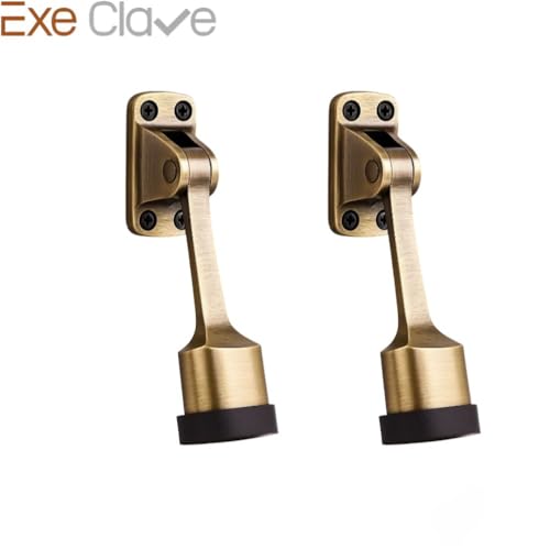 Image of Luxury Door Stopper in Gold | Heavy Duty Metal Door Stops for Home Office | Anti Slip Decorative Door Holder | Modern Gold Finish Door Stop Set for All Floors (Set of 2)
