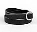 Black double wrap thin leather cuff bracelet for women or men, Handmade UA 8160