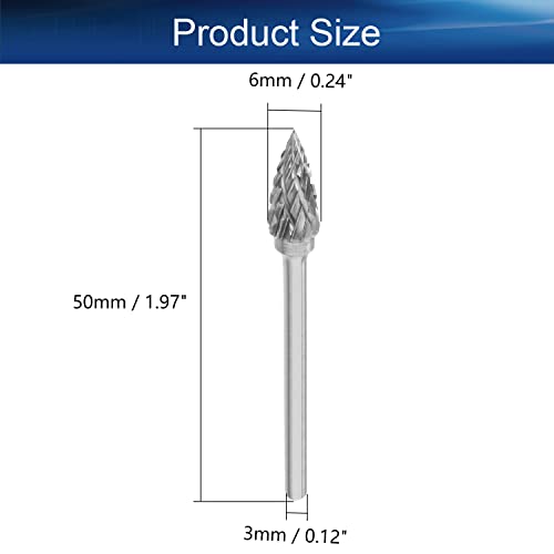 Fresas rotativas Auniwaig 5 piezas 6mm con corte doble miniatura 2