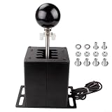 H Pattern Gear Shifter per G29 G27 e per Thrustmaster T300 T500 6+R 7+R in lega di alluminio Racing Sim Rig Accessory- Nero (7 velocità + R-HB039)