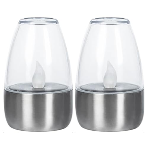 Velas solares para exteriores e interior: pack de 2 luces de 6 x 8 cm impermeables de jardín 2