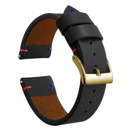 Bracelet de montre sport vintage en cuir interchangeable 18, 20, 22 mm avec boucle acier