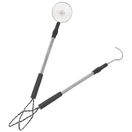 Hohopeti Detachable Beach Sand Sifter with Retractable Aluminum Rods Shell Scoop and Hook for Easy Shell Collecting Sifting Rock Hunting Sandy Shores