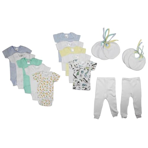 Bambini NC-0413M Baby Boy 18 Piece Layette Sets White & Blue - Medium