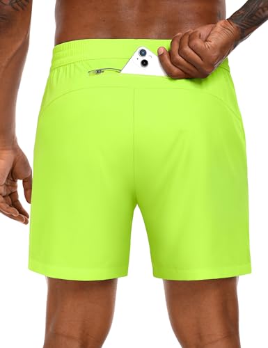 MIER Mens Running Shorts with 5 Inch Inseam, Quick Dry Athletic Shorts for Gym Workout Exercise Training, 3 Zipper Pockets2