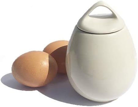 AggCoddler - Scandinavian Stoneware Egg Coddler with Simple Screw Lid - Updated Minimalist Design Egg Poacher Cooker for Quick and Easy Breakfast or Elegant Display - Made in the EU (Sussi (Tall))