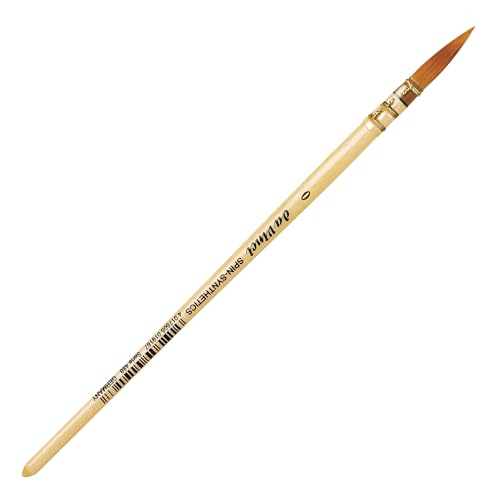 Image of da Vinci Watercolor Series 488 CosmoTop Spin Paint Brush, Round Synthetic with Lacquered Natural Handle, Size 0 (488-0)