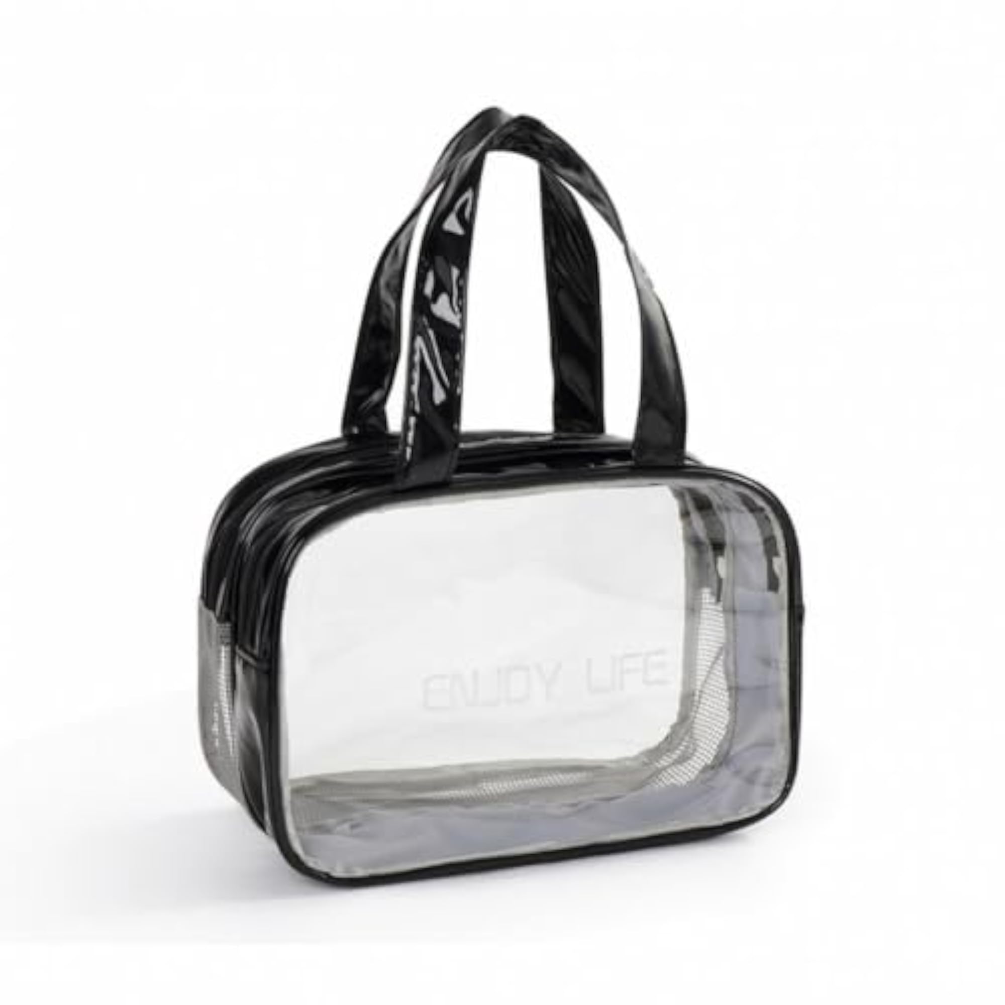 Clear Tote Bag with Side Mesh Pockets, Waterproof Utility Tote
