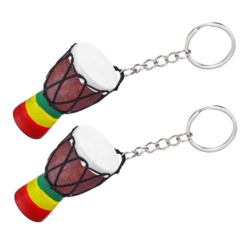 Cabilock 2piezas Adorno De De Tambor Africano Colgante De Instrumento Decorativo