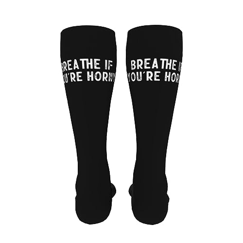Breathe If You'Re Horny Knee High Socks For Women Long Tube Socks Athletic Compression Socks Unisex High Socks Girls4