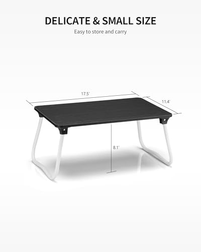 Image of Ruxury Foldable Lap Desk Laptop Stand Bed Desk Table Tray, Breakfast Serving Tray, Portable & Lightweight Mini Table, Lap Tablet Desk for Sofa Couch Floor - Black