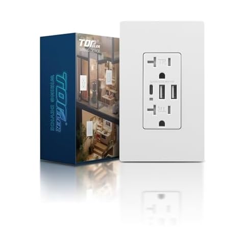 TOPELER Wall Outlet with 3 USB Port Cover