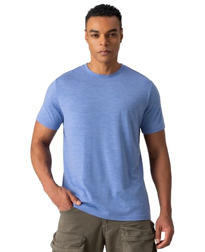 Merino Protect 100% Merino Wool Shirts Mens Casual Breathable T Shirts Soft Base Layer Undershirt for Hiking Travel