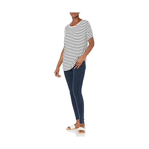 Amazon-Brand-Daily-Ritual-Womens-Jersey-Rib-Trim-Drop-Shoulder-Short-Sleeve-Scoop-Neck-Tunic-Shirt Amazon Essentials Women's Jersey Relaxed-Fit Short-Sleeve Drop-Shoulder Scoopneck Tunic (Previously Daily Ritual), Navy White Stripe, Small