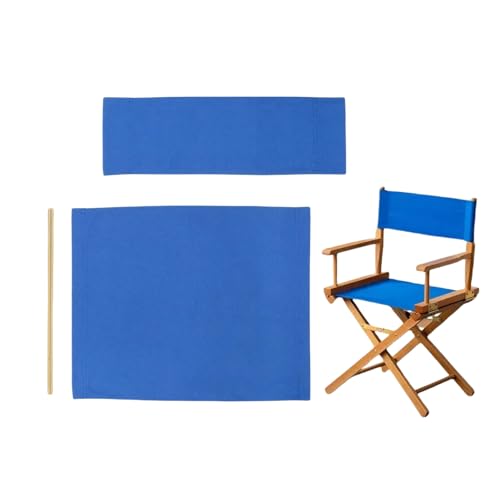 Director Chair Replacement Canvas Fabric Seat Cover Foldable Director’s Chair Cover Kit Black | 21.2' L x 16.1' W x 0.39' H (D: Blue 21.25''L*16.14''W)
