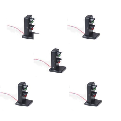 BBTISG 5 Piezas de Luces de Modelo de Tren, OO HO Gauge LED Señales Decorativas Suministros y Iluminación Modelo de Tren luz LED Modelo (Rojo/Verde)