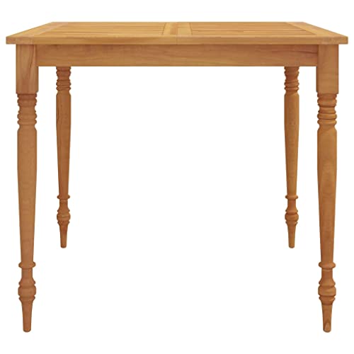 Mesa Batavia 85 x 85 x 75 cm, madera maciza de teca, mesa de exterior rectangular 6