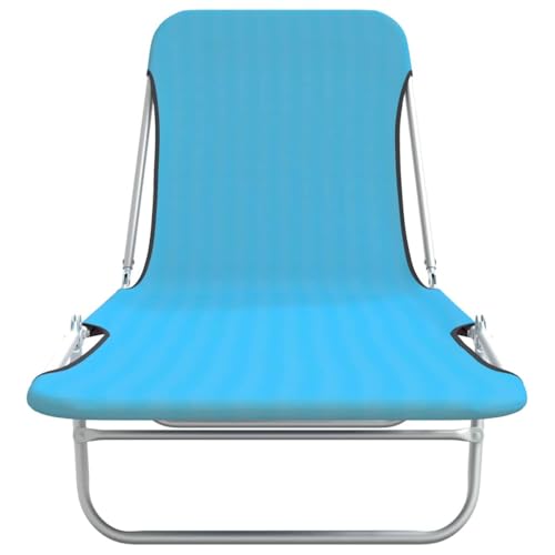 Chaise longue de camping pliable et réglable Lot de 2 transats dossier inclinable acier