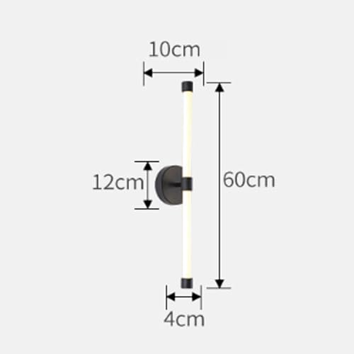 Lámpara de pared LED lineal de 3 temperaturas regulables con acabado negro minimalista para salón 6