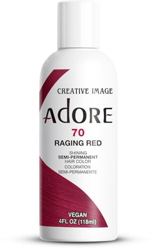 Adore Semi Permanent Hair Color (070 Raging Red) | Vegan & Cruelty-Free Red Hair Dye | No Ammonia, No Peroxide, No Alcohol | 4 Fl Oz
