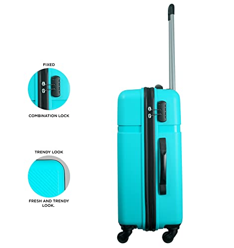 Image of Safari Drive 5 Years International Warranty Hard-Sided Polypropylene Spinner Luggage /Trolley Bag (Large 76 Cm, Cyan),Blue,4 Wheels L