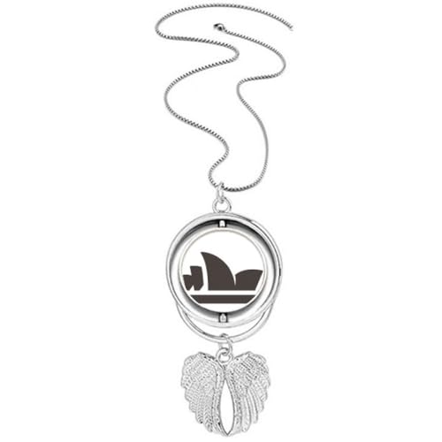 Collier opéra de Sydney et ailes d'ange aux finitions miroir