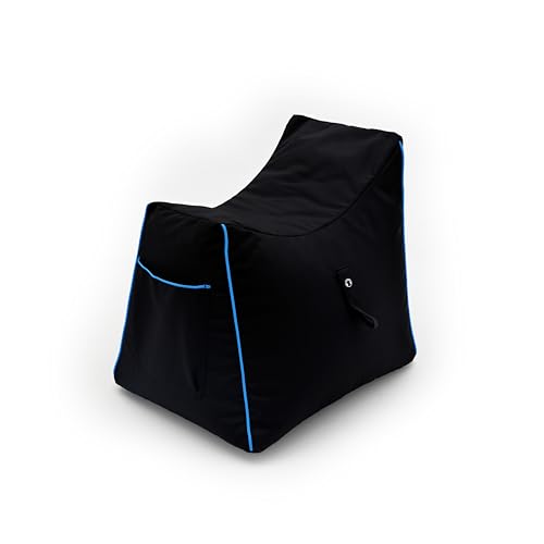 Game Over Kids Mini Video Gaming Bean Bag Chair | Water Resistant Outdoor Indoor Living Room Children Beanbag | Side Pockets & Headset Holder | Ergonomic Design for Body Support (Cerulean Lightning)