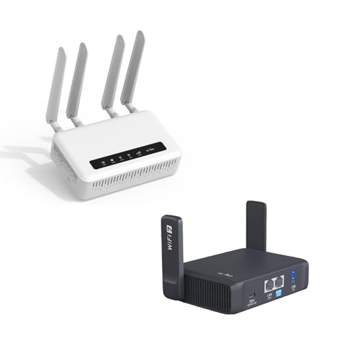 Image of GL-X2000 (Spitz Plus) Cellular Gateway 4G LTE Router & GL.iNet GL-BE3600 (Slate 7) Portable Travel Router