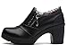 DADAWEN Women's Casual Zipper Lace Platform Mid-Heel Square Toe Oxfords Dress Shoes Black US Size 6