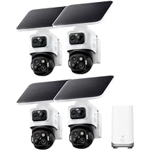 eufy Security eufyCam S4, 4-Cam Kit, 4K Solar, 3-Lens PTZ | 360&deg; Coverage, Cross-Cam Tracking, AI Facial Recognition, 8X Au
