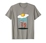 Bacon And Eggs Shirt UFO Abducting Alien Breakfast Food Love T-Shirt