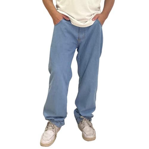 Calça Jeans Masculina Boca Larga Corte Reto (44)