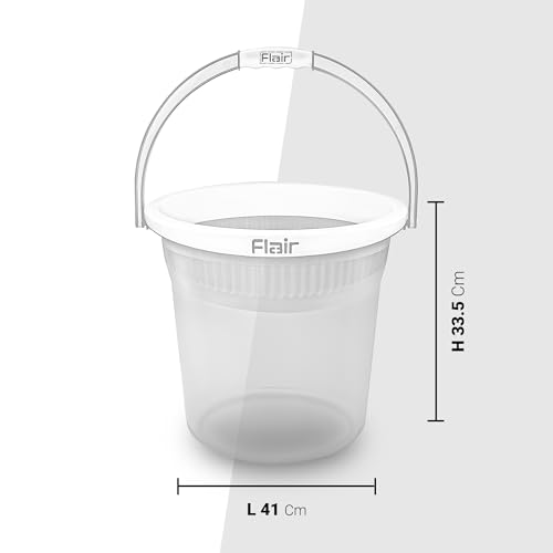 Image of FLAIR Estella Crystal 24 LTR Clear Set of 3 I Plastic Bathroom Bucket | Strong and Durable Water Storage Bucket | Sturdy and Easy Grip Handle | Ideal for Bathing and Everyday Use