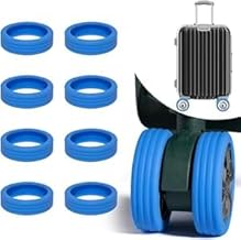 YAVRIXZ Travel Luggage Wheel Cover,Luggage Wheels Protection Covers,Silicone Suitcase Wheel Covers,Wheel Protector, Shock-Proof, Anti Scratch, for Protect Suitcase Wheels, Reduce Noise (Blue, 8)