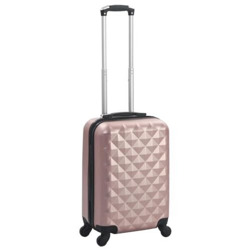 Secure Your Travel Essentials with Lightweight Hardcase Trolley, Durable ABS Material, Internal Straps and 360-Degree Castors, Rose Gold
