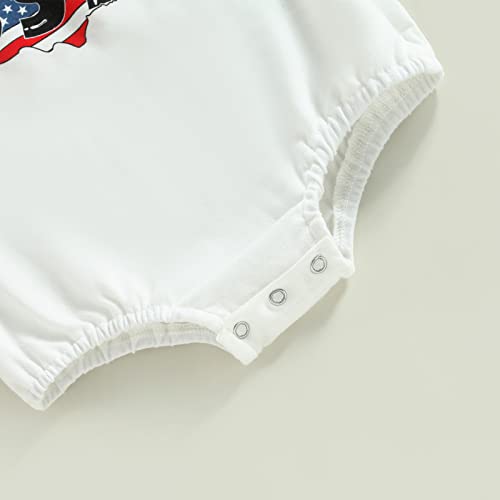 Bingqiling 4Th Of July Baby T-Shirt Romper Usa Letter Striped Star Print Short Sleeve Onesie Summer Newborn Boy&Girl Bodysuit (White, 6-12 Months) #TOP5