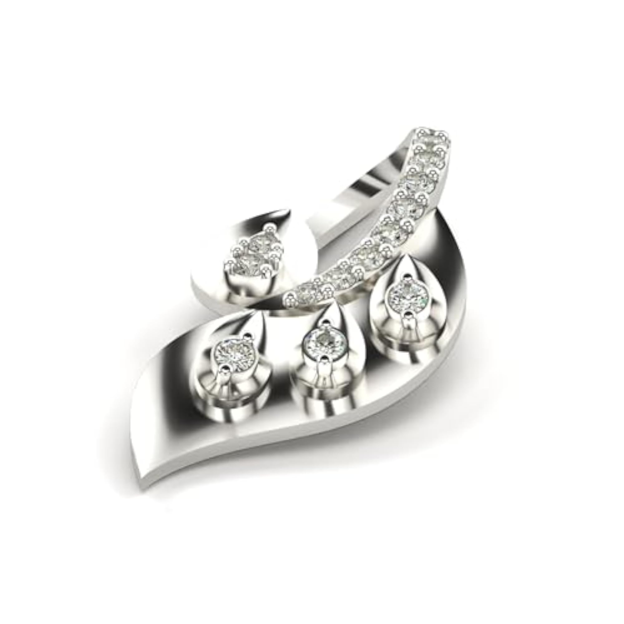 Women's Sterling Silver & Lab Grown Diamond Pendant, 0.10cts, White