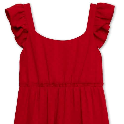 Speechless Girls' Dobby Jacquard Flutter Sleeve Tiered Ruffle Skirt Knee Length Dress3