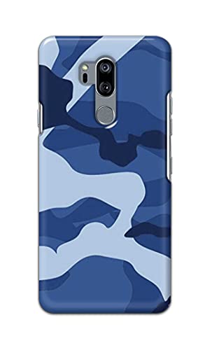 Image of Printed Hard Back Cover Case for LG G7 ThinQ | LG G7 Plus Back Cover (Army Blue Pattern) -702