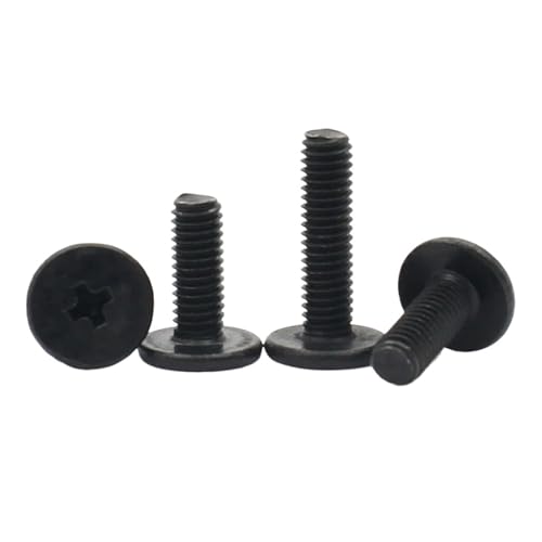 10-50個 黒 304 ステンレススチール M1.6 M2 M2.5 M3 M4 M5 M6 クロス 超薄型 フラット ウェーハ ヘッド ネジ CM ノートパソコン用(16mm,M3 (50PCS))