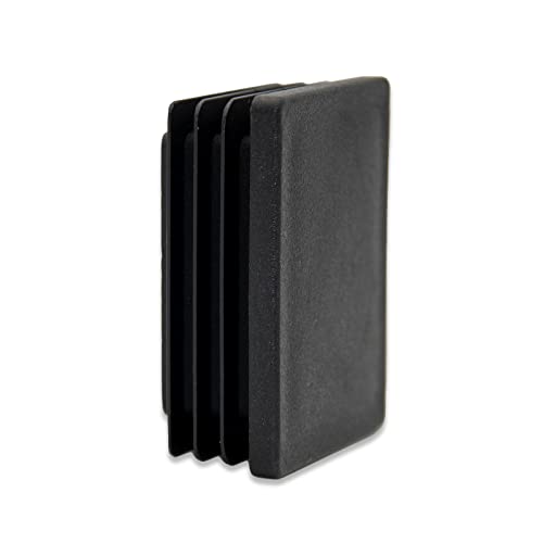 Image of Flyshop 8 Pack Black Chair Glide Inserts Plastic Plugs Rectangle Pipe Tubing End Caps 40 x 50 mm, 1-9 /16 inch x 2 inch
