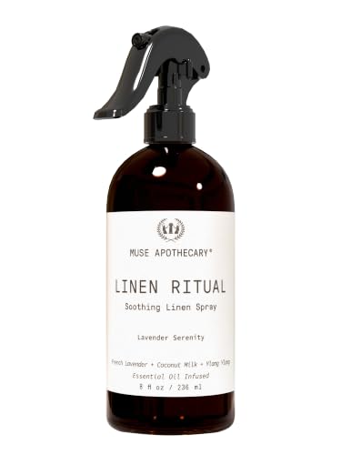 Muse Apothecary Linen Ritual - Aromatic Soothing and Relaxing Linen Spray for Bedding Laundry and Fabric Spray Freshener - Infused with Aromatherapy Essential Oils - Lavender Serenity