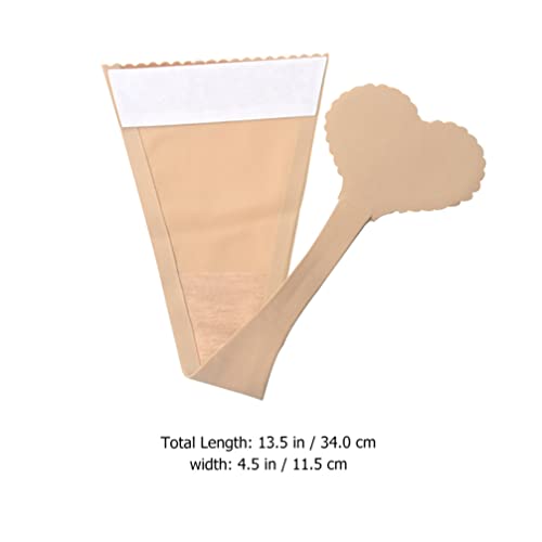 2Pcs Invisible Lace Nude, One Piece Pants Fun Underwear Thong, Self Adhesive No Panty Line Heart Shaped Strapless C-String Thong, Skin Color, Size2